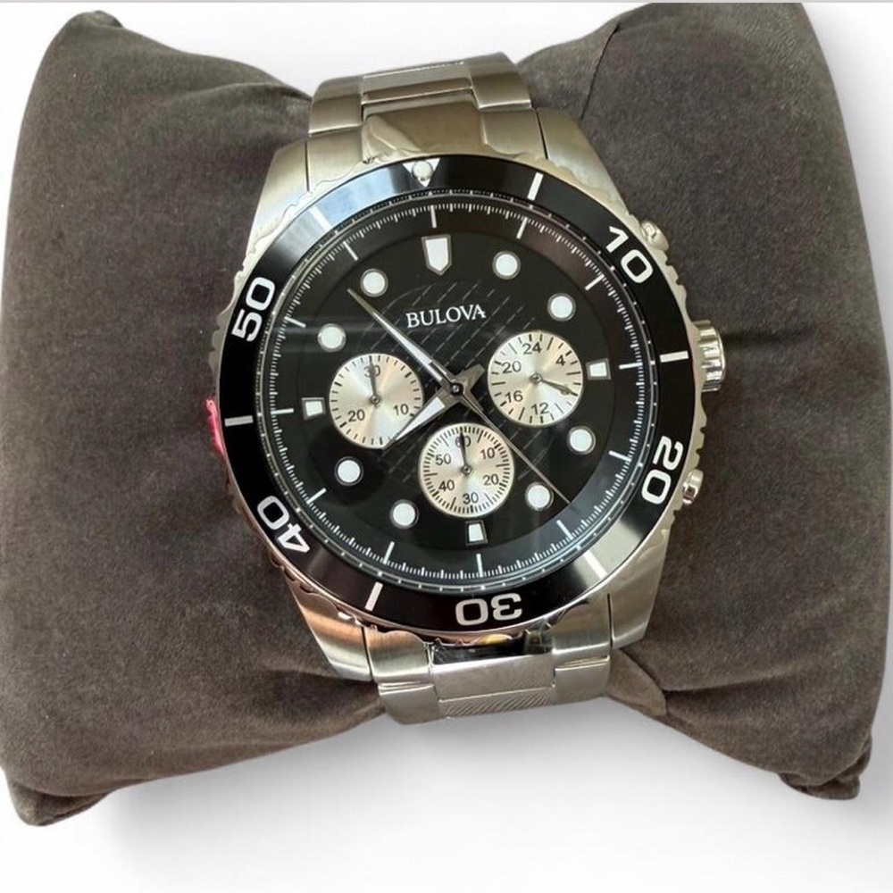 Bulova Black and Silver Sport Chronograph Watch - Picture 4 of 15